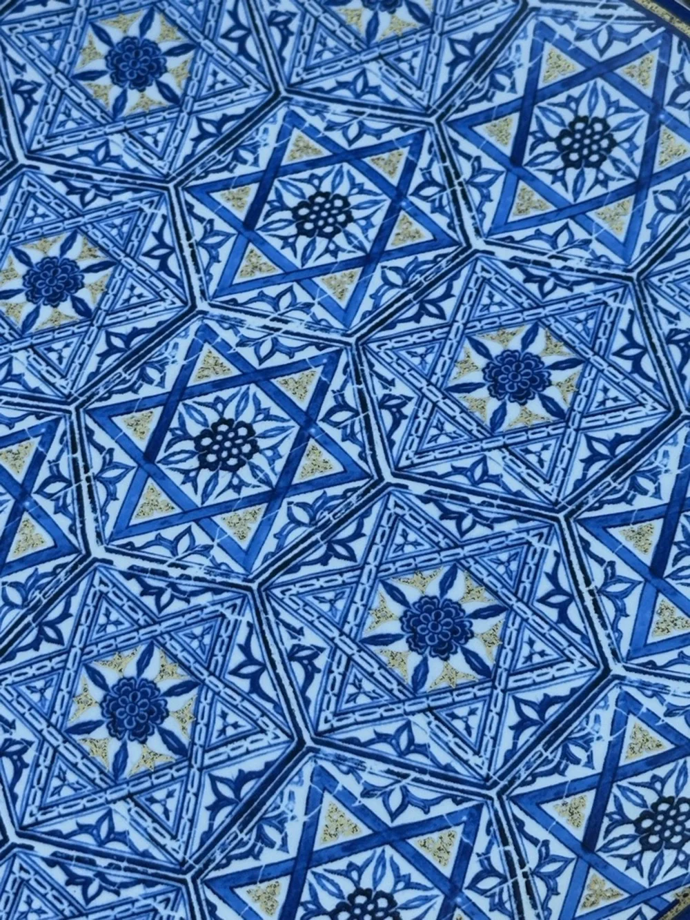 Williams Sonoma Salad Plate Set with Blue Star of David mosaic 2015